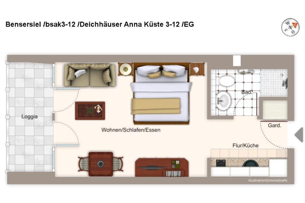 Апартаменты Deichhaeuser Anna Kueste Deichhaeuser Anna Kueste 3-12 Бензерзиль Экстерьер фото